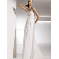 Empire Boho Wedding Dresses Empire Sheath Column Straps Chapel Train Chiffon Lace Draped Wedding Dress Manufactory